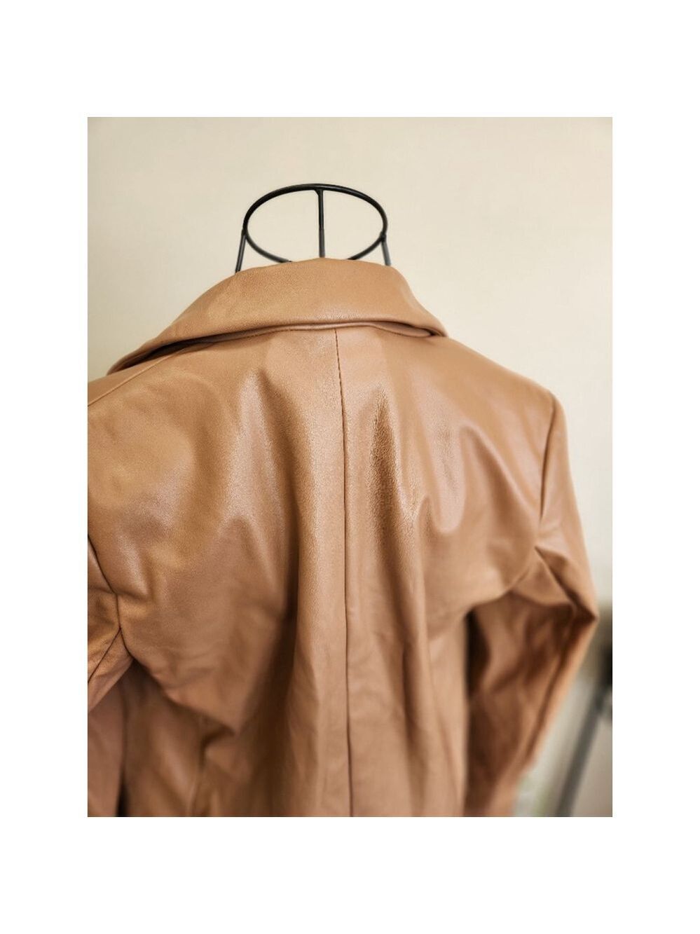 A New Day Camel Brown Faux Leather Blazer XSmall - Picture 7 of 12